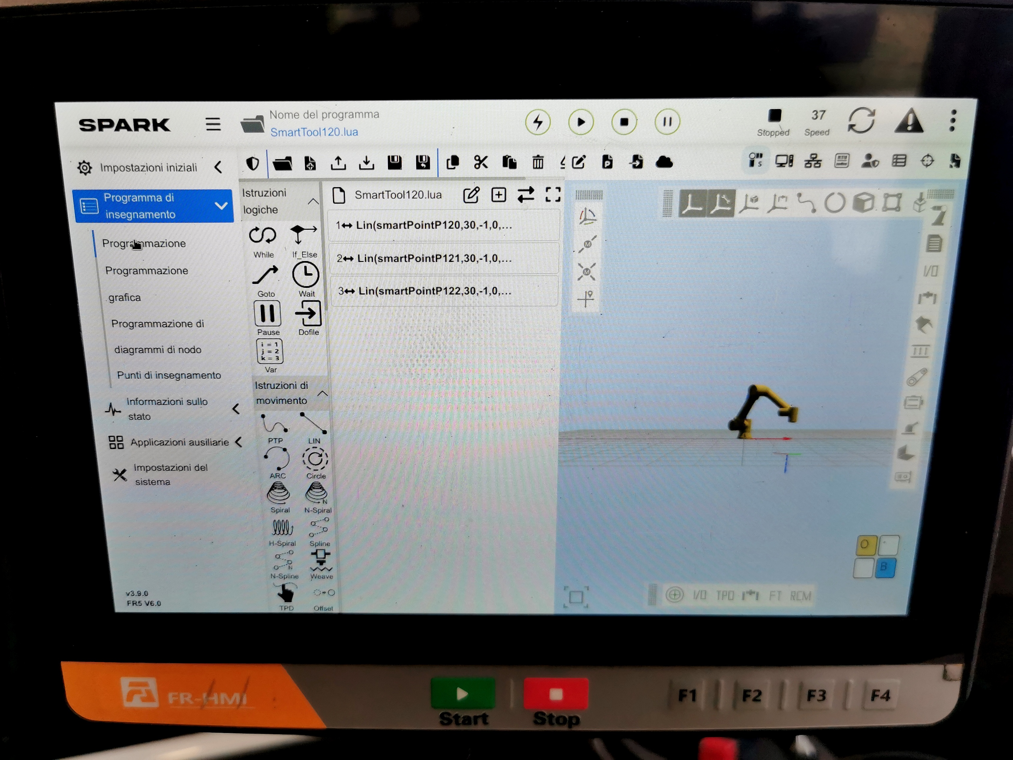 Interfaccia Tablet Spark